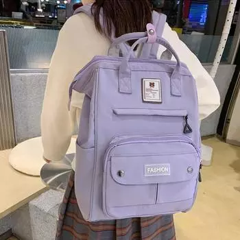 2025 Новый академический рюкзак в японском стиле, минималистичный, легкий, большой емкости, студенческий рюкзак для путешествий на открытом воздухе, повседневный рюкзак 27*17*42cm чёрный