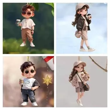 2025 Новый Акриловый Плоский 2D Рюкзак Для Мальчиков и Девочек Брелок Мобильный Телефон Подвеска Зеркало Заднего Вида Автомобиля Рождественское Украшение