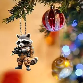 2025 Новый Fox Sheriff Flat Автомобильный кулон Рождественская елка Подвеска Брелок Рюкзак Мобильный телефон Подвеска