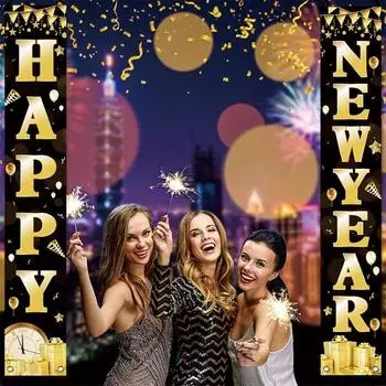 2025 Новый год Дверной баннер Уличный С Новым годом Передний крыльцо Знак