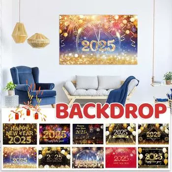 2025 Новый год Фон Ткань Фейерверк Атмосфера Фон Фото Реквизит Вечеринка Фото Украшения Фон Подвесная Ткань One Size