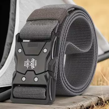 2025 Новый Классический Дизайн Модные Сочетающиеся Вещи Тактический Быстросъемный Защелка Защелка Эластичный Повседневный Пояс для Тренировок на Открытом Воздухе 125cm серый