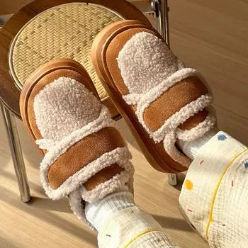 2025 Новый комплект с хлопковыми тапочками для женщин, осень-зима, для дома, домашняя мягкая утолщенная теплая удобная обувь 36-37 серый