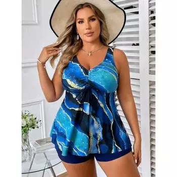 2025 Новый купальник больших размеров Женское платье с принтом Сексуальное бикини 1XL