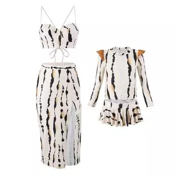 2025 новый купальник для родителей и детей, женский жесткий купальник-бикини с юбкой-тройкой и бедрами, источник S