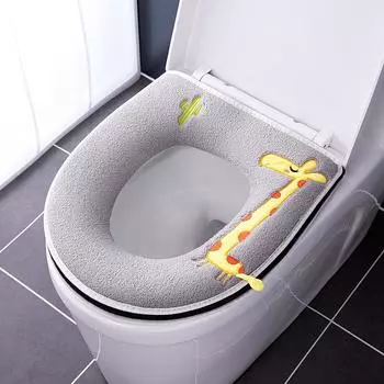 2025 Новый милый домашний коврик для унитаза на все времена года, утолщенный, зимний, на молнии, мягкий, накидка на сиденье унитаза, чехлы для туалета, подушка, теплые коврики для горшка светло-серый