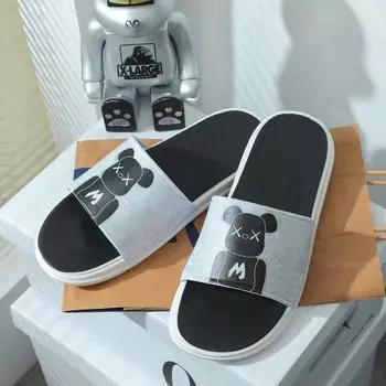 2025 новый модный бренд мужские тапочки носят классные уличные летние толстые домашние нескользящие тапочки для отдыха дома ванная комната одно слово 40-41 [one size smaller]