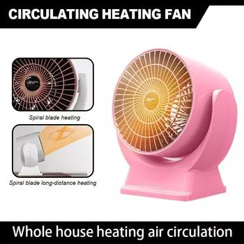 2025 Новый обогреватель Электрический обогреватель Бытовой Круглый HOT Fan Компания Энергосберегающий Маленький обогреватель Мини Электрический обогреватель Теплый воздуходувка Тепловентилятор UK белый