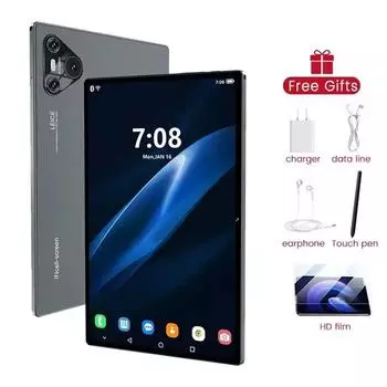 2025 Новый планшет 4G WiFi Dual SIM 8 ГБ 256 ГБ Android 13 Планшет 10,1 дюйма 2MP+5.0MP Глобальная версия планшетного ПК 10.1 чёрный