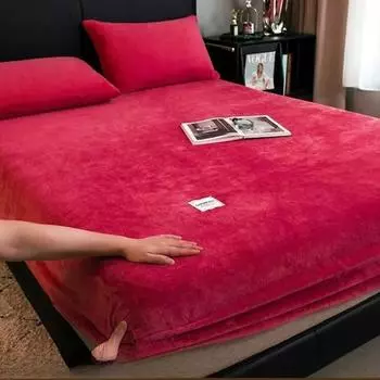 2025 Новый покрывало для кровати Фланелевое постельное белье Эластичная простыня на резинке Мягкий протектор для матраса (Наволочка Нужен заказ) Bed sheet (90x200x25cm) жёлтый