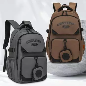 2025 Новый школьный ранец для учеников младших и старших классов средней школы с большой вместимостью, легкая и унисекс сумка через плечо, дорожная сумка 31*18*47cm чёрный