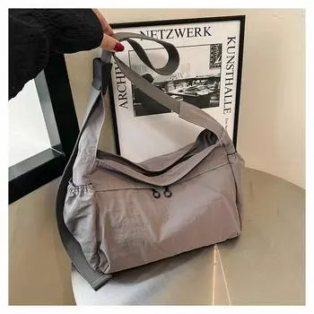 2025 новый солнцезащитный водонепроницаемый легкий холщовый мешок сумка многокарманная большая вместимость повседневная универсальная на плечо мессенджер женская серый