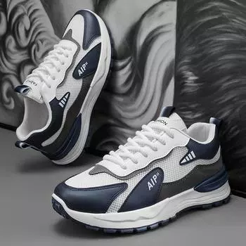 2025 новый стиль мужские летние сетчатые мужские повседневные универсальные модные туфли на платформе, увеличивающие рост 39