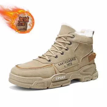 2025 новый стиль северо-восточные зимние ботинки мужские зимние мужские туфли плюс бархат толстый теплый хлопковый обувь водонепроницаемые холодостойкие уличные 39