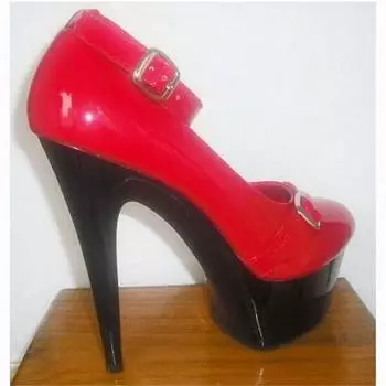 2025 новый стиль высокие каблуки, тонкие каблуки, круглая головка водонепроницаемый стол, лакированная кожа, неглубокий носок одинарные туфли, классические женские туфли 34 красный