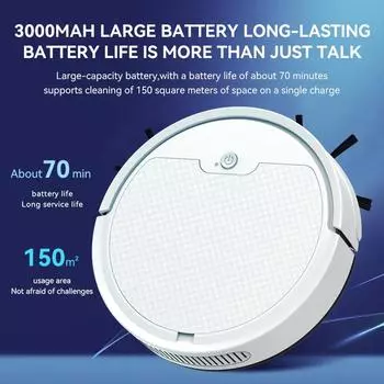 2025 Новый супер тихий подметающий робот-пылесос Умное домашнее приложение Дистанционное управление Интеллектуальное подметание Перетаскивание Домашний офис чёрный
