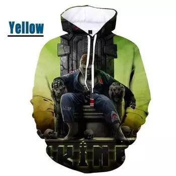 2025 Новый толстовка с капюшоном с 3D-принтом для мужчин BJJ, любители джиу-джитсу, модный свитер с длинным рукавом в стиле Харадзюку, уличная одежда, толстовки L