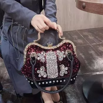 2025 Новый тренд женской сумки через плечо с бриллиантовой инкрустацией