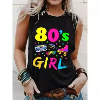 2025 Новый уличный стиль женская майка летняя повседневная женская безрукавка футболка городская уличная мода женская майка S