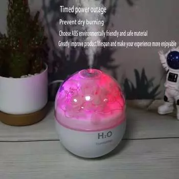 2025 Новый USB-шнур питания Мини-увлажнитель воздуха с имитацией цветка Аромадиффузор Диффузор эфирных масел с красочной подсветкой фиолетовый