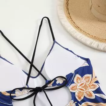 2025 новый женский бикини цельный купальник с цифровой печатью купальник сексуальный купальник с подтяжками S