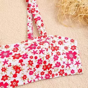 2025 новый женский раздельный купальник бикини с принтом свежий купальник с высокой талией S