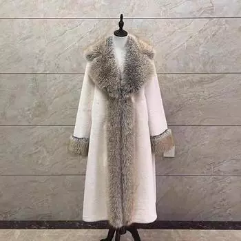 2025 Новый зимний стиль Пальто средней длины из норки с большим меховым воротником Пальто с характером Пальто с характером из золотой норки One size fits all