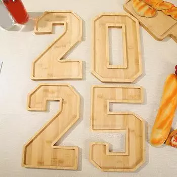 2025 Number Food Tray Letter Trays Fillable For Food Wooden Number Charcuterie Board For Baby Birthday Congrat Graduation 2025