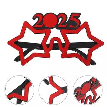 2025 Очки Новогодняя вечеринка Украшения для глаз Пластиковый реквизит Солнцезащитные очки Реквизит для фотосъемки Рождественские украшения Смешные очки A3