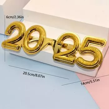 2025 Очки Новогодняя вечеринка Украшения для глаз Пластиковый реквизит Солнцезащитные очки Реквизит для фотосъемки Рождественские украшения Смешные очки A3