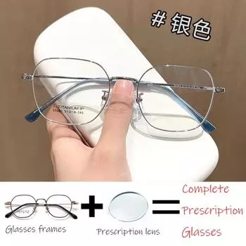 2025 очки по рецепту Новые интернет-знаменитые художественные металлические полигональные маленькие очки для мужчин и женщин, оправа для очков унисекс Single Version&1.56&None