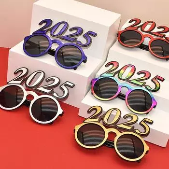2025 Очки с цифрами, очки для Нового года, реквизит для косплея, реквизит для фотосъемки, украшения для рождественской вечеринки, забавные очки A8