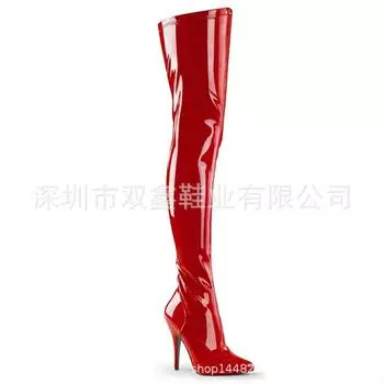 2025 однотонные туфли из вискозы на тонком каблуке, высокие красные туфли среднего размера на высоком каблуке, модные туфли-ботфорты с острым носком 12 см 34 белый