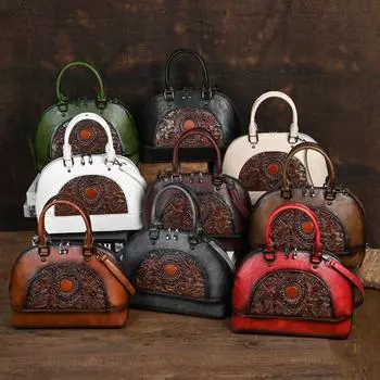 2025 Оригинальная женская сумка через плечо в стиле ретро, новая, ручная работа, легкая сумка в этническом стиле красный