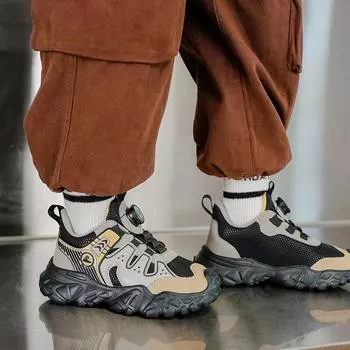 2025 Осень и зима Новая спортивная обувь для активного отдыха Теплая детская спортивная обувь с двумя хлопковыми пряжками и вращающейся пряжкой Спортивная обувь 28 бежевый