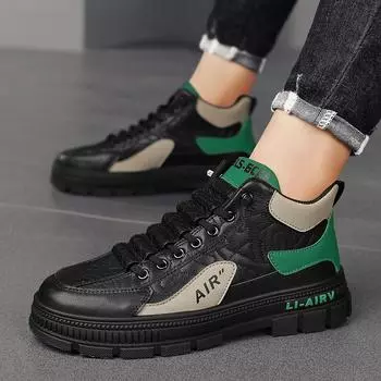 2025 осень и зима новые китайские микрофибровые кожаные ботинки Martin локомотив прямая трансляция оснастка повседневные кожаные туфли Челси мужская обувь 39