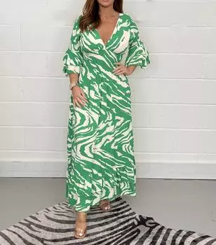 2025 осень и зима новые модели, женская свободная повседневная одежда с принтом, платье S