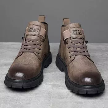 2025 осень и зима новые мужские ботинки Martin бархатные теплые зимние ботинки инструментальная большая голова повседневная обувь теплая обувь 6502 38
