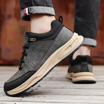 2025 осень и зима новые мужские повседневные походные ботинки популярные износостойкие спортивные универсальные мужские туфли 38 хаки