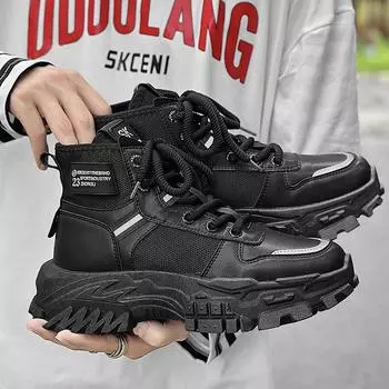 2025 осень и зима новые мужские туфли на платформе ботинки Martin мужские зимние ботинки ботинки из ревеня мужская спортивная обувь распродажа специальные 39 хаки