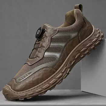 2025 осень новая мода повседневная мужская обувь повседневная обувь с вращающимися пуговицами обувь для папы мужская обувь 38 хаки