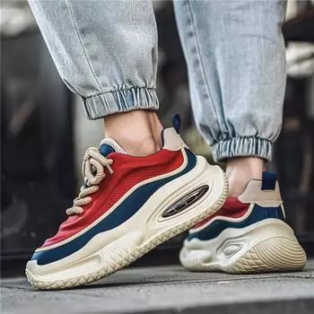 2025 осень новинка модная мужская обувь с низким верхом в цвете европейские туфли для папы на толстой подошве, увеличивающие рост, повседневная обувь 39