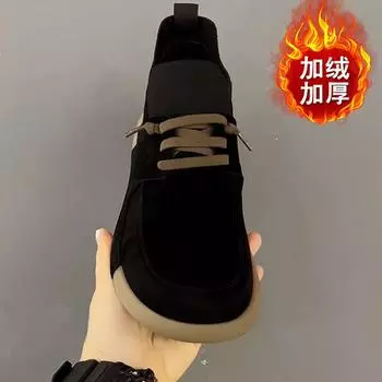 2025 осень новые маленькие мягкие кожаные деловые повседневные туфли с одной педалью удобные модные универсальные туфли с мягкой подошвой из кожи мужские туфли из бархата 39