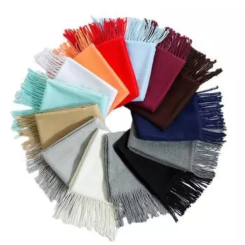 2025 Осень/Зима Новый однотонный кашемировый шарф, украшение, теплый шерстяной шарф, утолщенный шейный платок, шарф 32-190cm красный