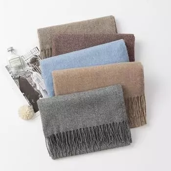 2025 Осень/Зима Новый Женский Цветочный Однотонный Имитация Кашемира Шарф, Высококачественный Утеплитель Для Шеи, Универсальная Шаль С Кисточками Для Мужчин 200*70cm