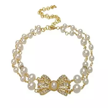 2025 Ожерелье Новое Элегантное Крупное Белое Искусственное Жемчужное Ожерелье Женская Цепочка на Ключицу Свадебные Украшения Колье G