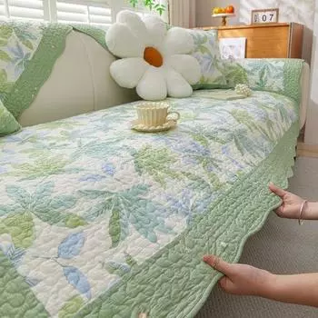2025 Pastoral New Arrival Sofa Cushion Cotton All Year Round Neutral Non Slip Classy Cover Cloth Fabric Pure Cotton Sofa Cover Slipcover Shadows 70*70cm
