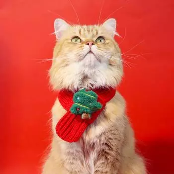 2025 Pet Вязаный Рождественский Шарф Мультяшный Лось Снеговик Вязаные Плюшевые Кошки И Собаки Зимняя Теплая Одежда Аксессуары Для Домашних Животных Elk,M48cm