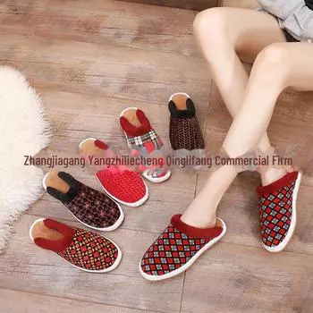 2025 Plus Velvet нескользящая подошва мужские и женские теплые меховые домашние тапочки 37 (Fits 35-36)