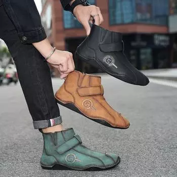 2025 popular hot-selling autumn and winter new large-size men s cotton warm high-top Martin boots casual men s shoes 38 коричневый